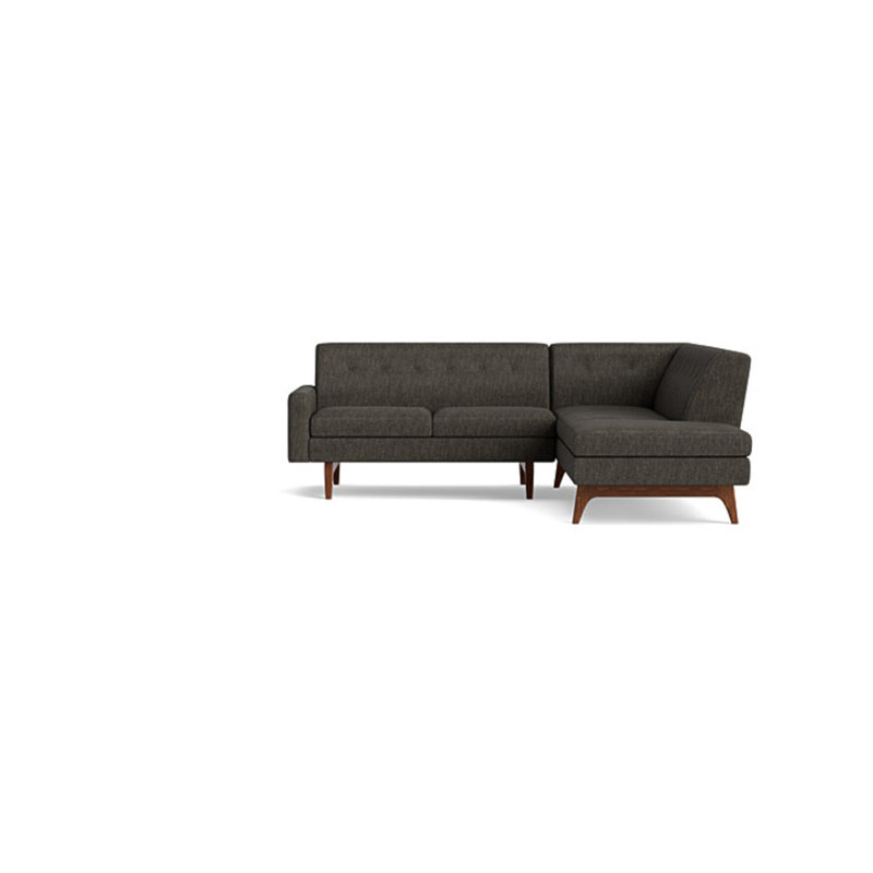 Tyler Sectional With Bumper (95" X 95"), Performance Weave - Onyx, Right Hand Facing