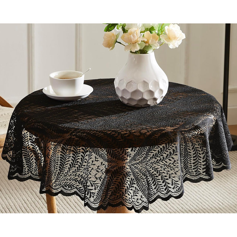 Denese Dining Linens, Black, 70" Round