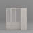 Modern Corner Wardrobe With Glass Doors, Ample Storage, And Gold Hardware - Three-Pack Shipping