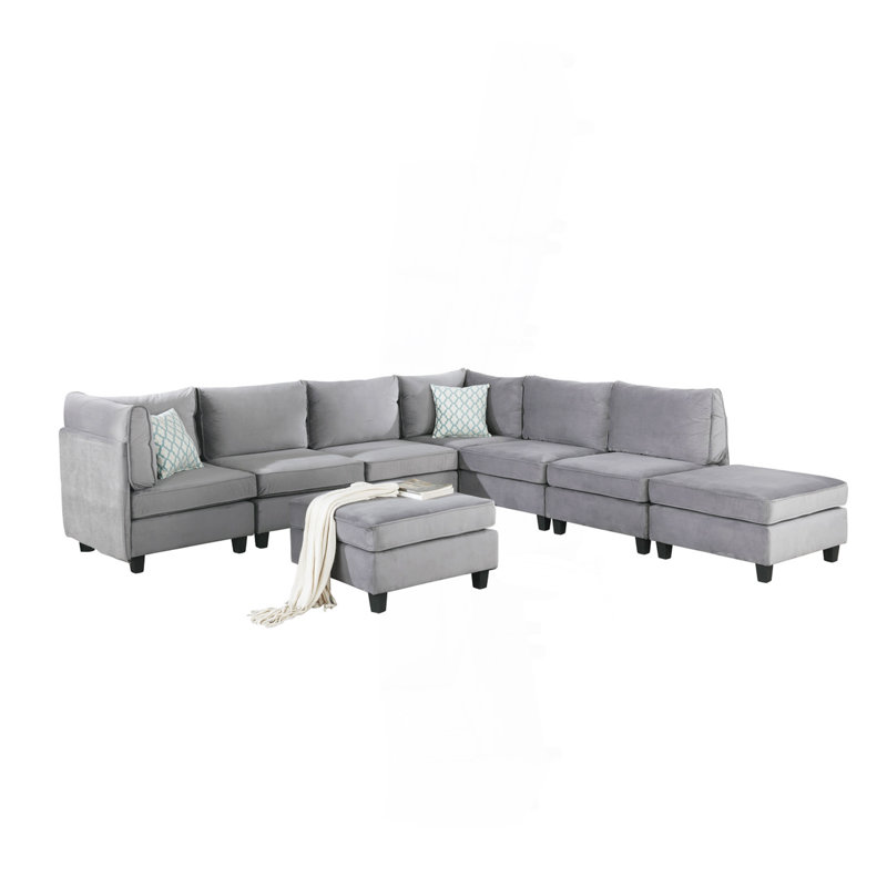 Canapé modulaire en velours 120 po 8 pièces 120 po