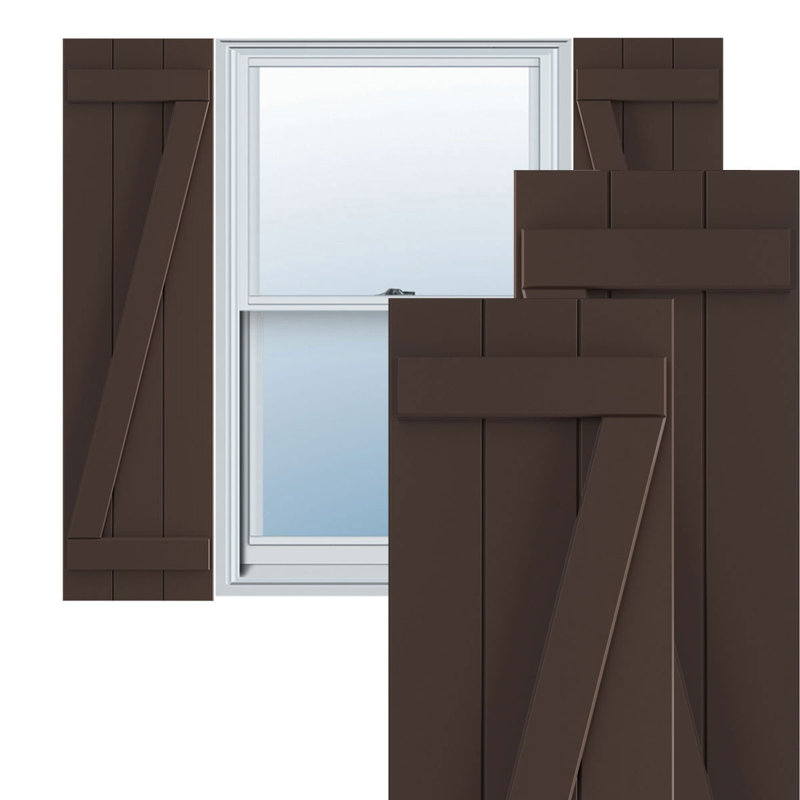 Volets en PVC True Fit, Brun raisin, 16.125", 60"
