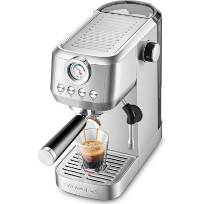 CASABREWS 3700Gense Espresso Machine with 58mm Portafilter, PID Temperature Control, Pressure Gauge, 20-Bar Pump, Steam Wand & Stainless Steel Design