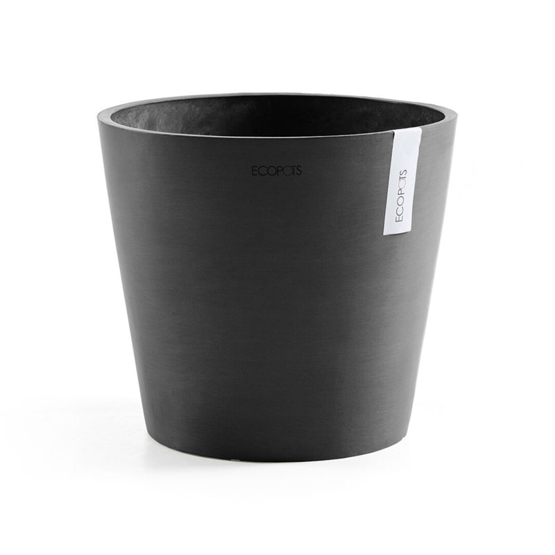 Handmade Pot Planter, Dark Gray, 10.3" H x 11.8" W x 11.8" D