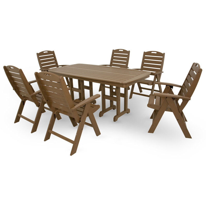 TREX Outdoors Yacht Club Highback 7-Piece Dining Set, Brown