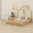 Wood House Platform Bed With Guardrail-878043040
