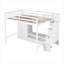 Structure de lit double pleine grandeur avec garde-robe, table de rangement basse et escalier de rangement-107287773