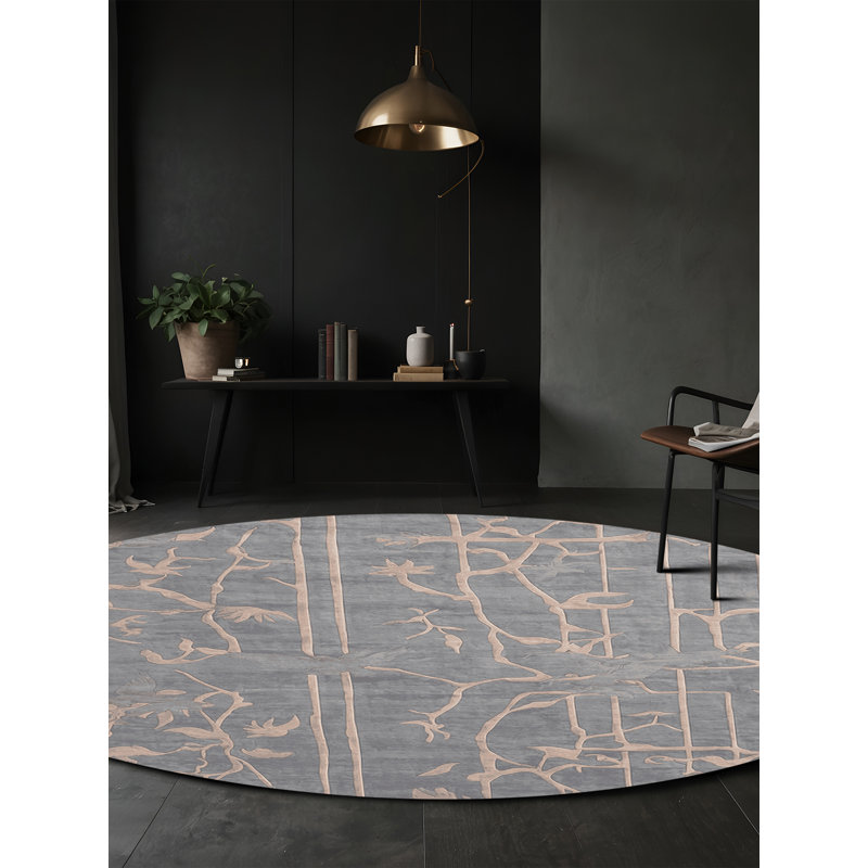 Machine Washable Beige Area Rug, Round 8'