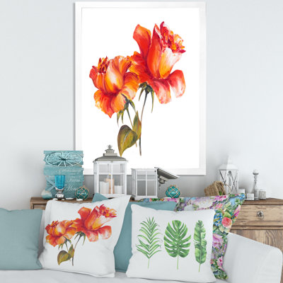 Deux fleurs rouges - Peinture sur toile