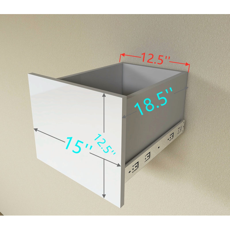Tiroir blanc pour garde-robe de garde-robe blanc, hauteur de 6,25 po et profondeur de 18 po, H 12,5 po x l 15 po x P 18,5 po