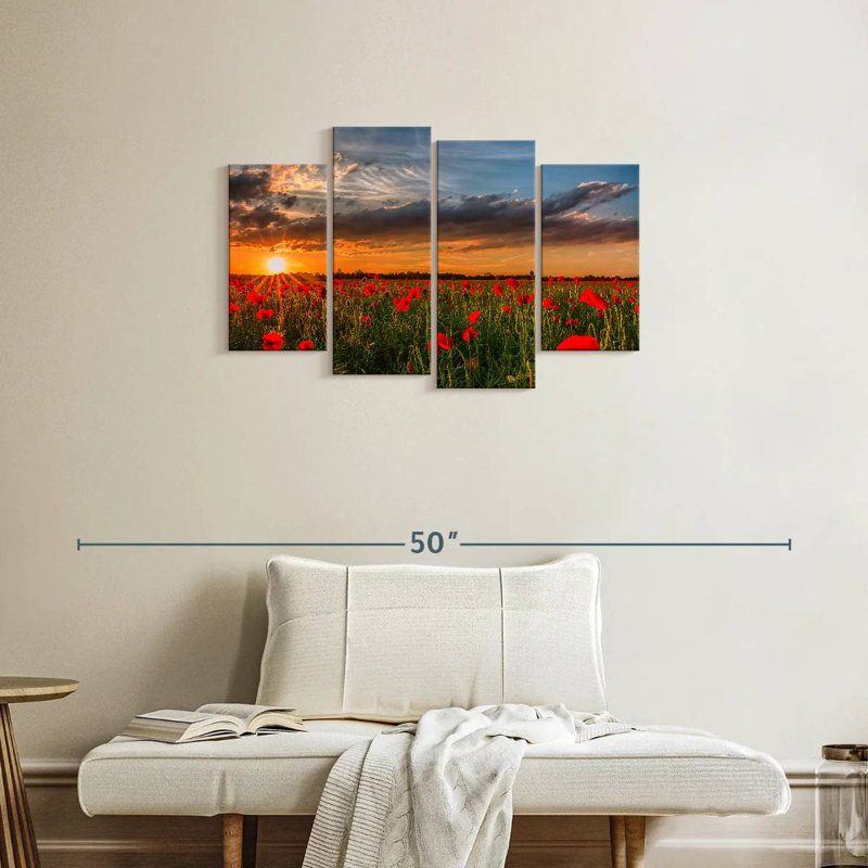 Champ de fleurs de coquelicots Alvord, H 22 po x l 36 po