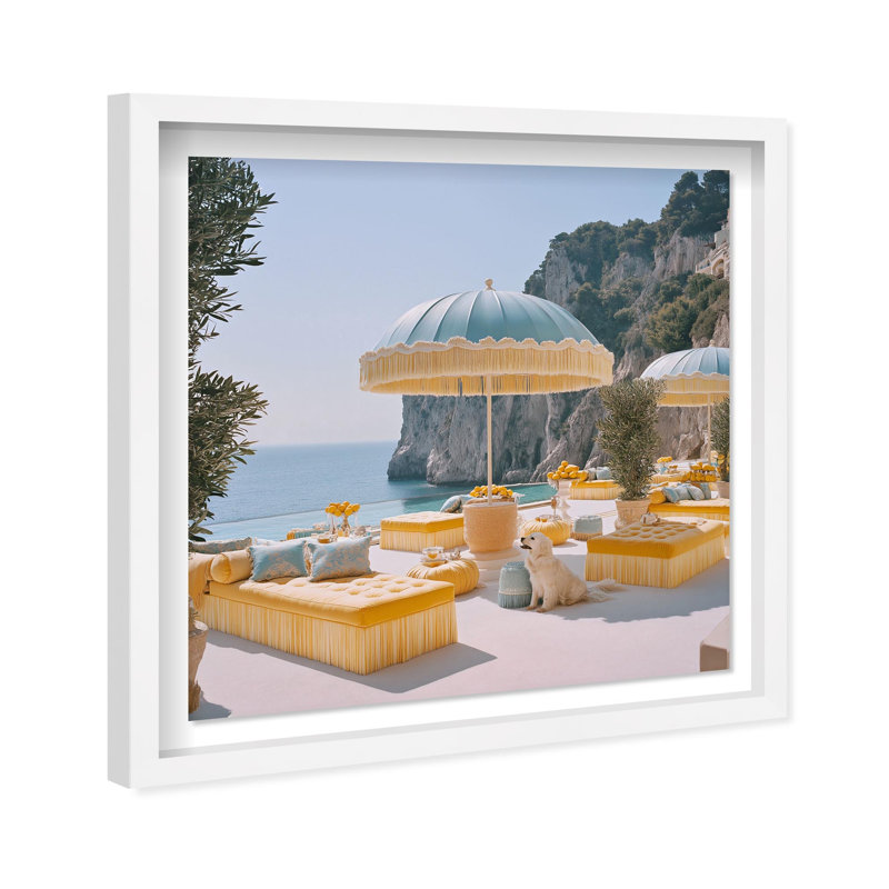 Oliver Gal Faded Sunshine Soiree Coastal - Luxury Shadowbox Framed Wall Art, 26" H x 26" W, White