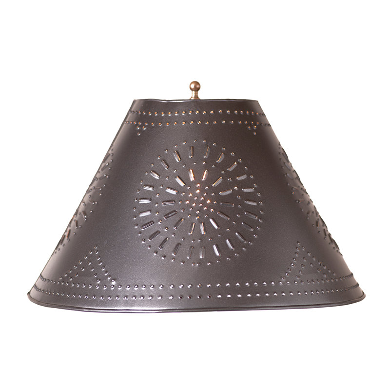 Metal Empire Lamp Shade, 11.75" H x 17" W x 17" D, Textured Black