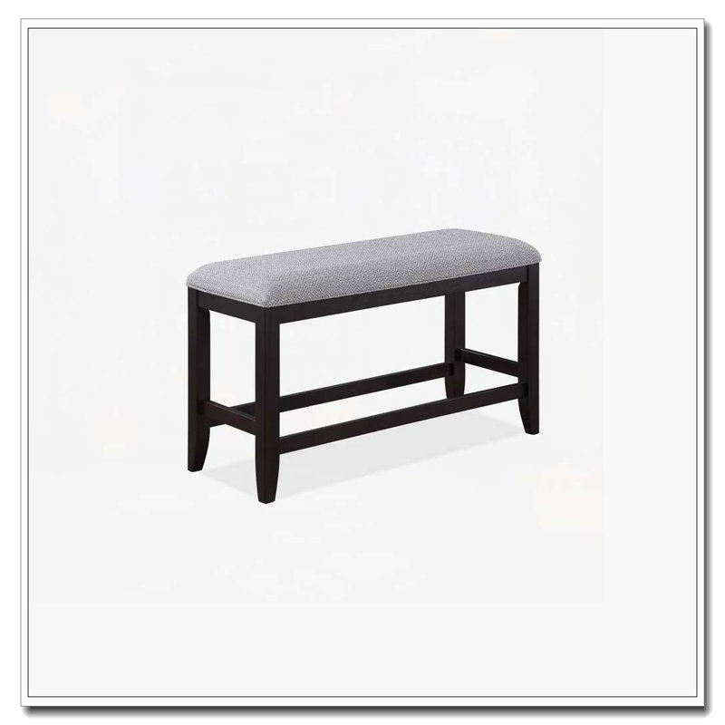 Counter Height Upholstery Kitchen Dining Bench, Gray/Brown