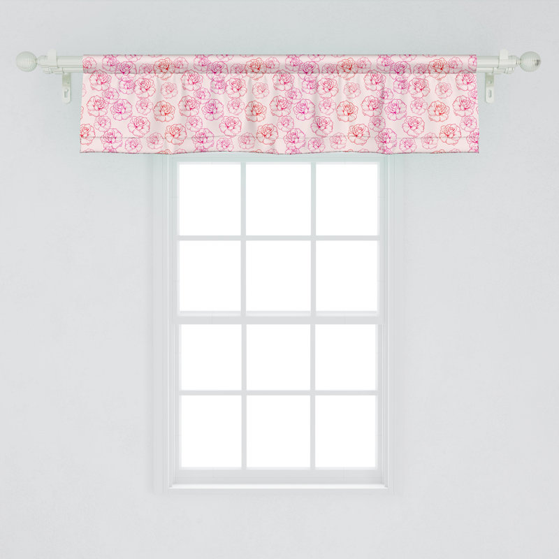 Cantonnière romantique Ambesonne, ensemble de 2 pétales de rose magenta pâle_105791, L 54 po x L 12 po