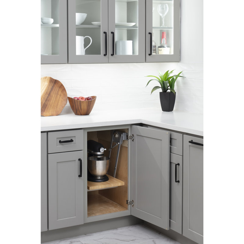 Soft-Close Appliance Lift with Shelf for Opening, 23.94" H x 16" W x 20.5" D