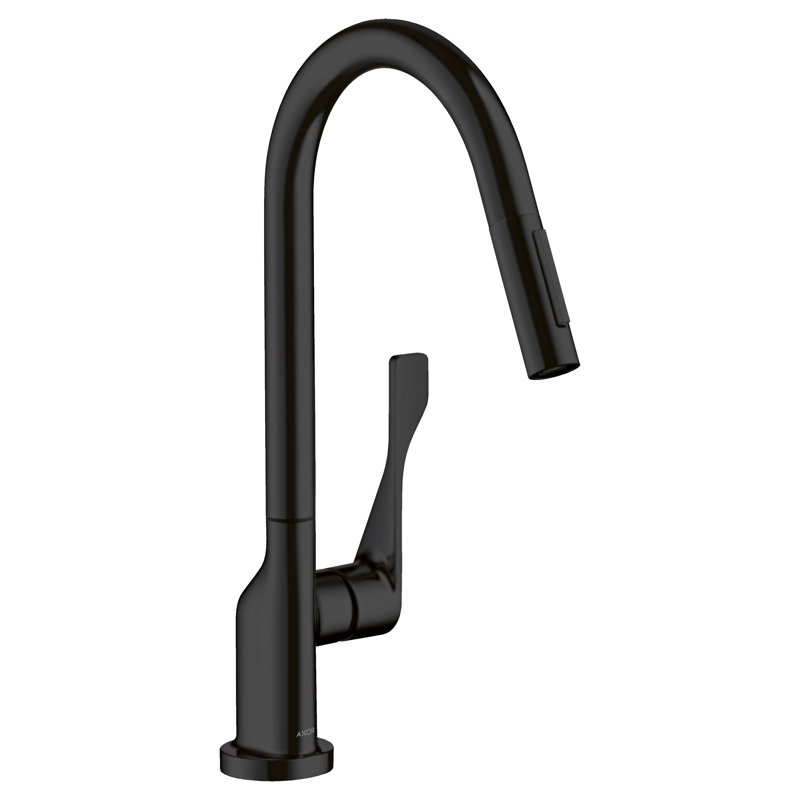 Citterio Pull Down Single Handle Kitchen Faucet, Matte Black