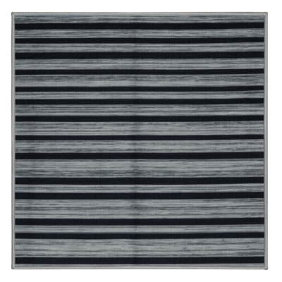 Machine Washable Horizontal Stripes Gray Area Rug