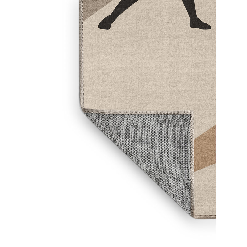 Tapis beige élégant et chic en tissu délavé à la machine Takengon, 7 x 10