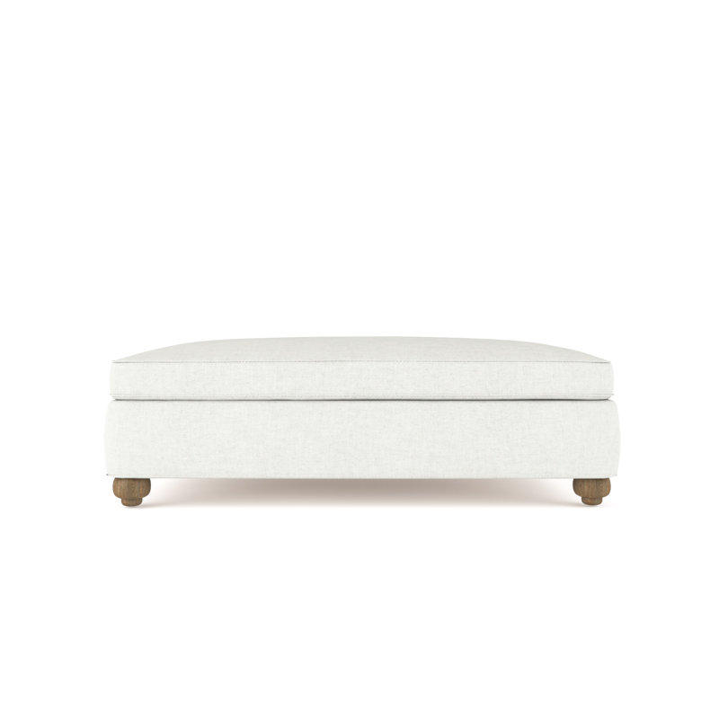 Repose-pieds de table Leroy, Velours moelleux blanc, Brun foncé