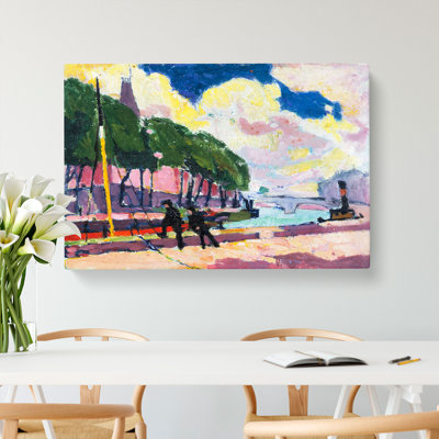 On The Banks Of The Seine by Henry Lyman Sayen - Wrapped Canvas