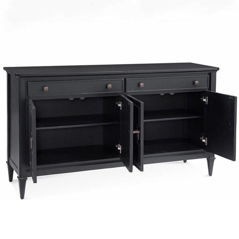 Buffet rétro en bois massif noir