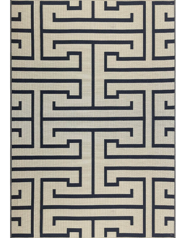 4' X 6' Greek Key Outdoor Mat, Light Umber, Rectangle 4' x 6'