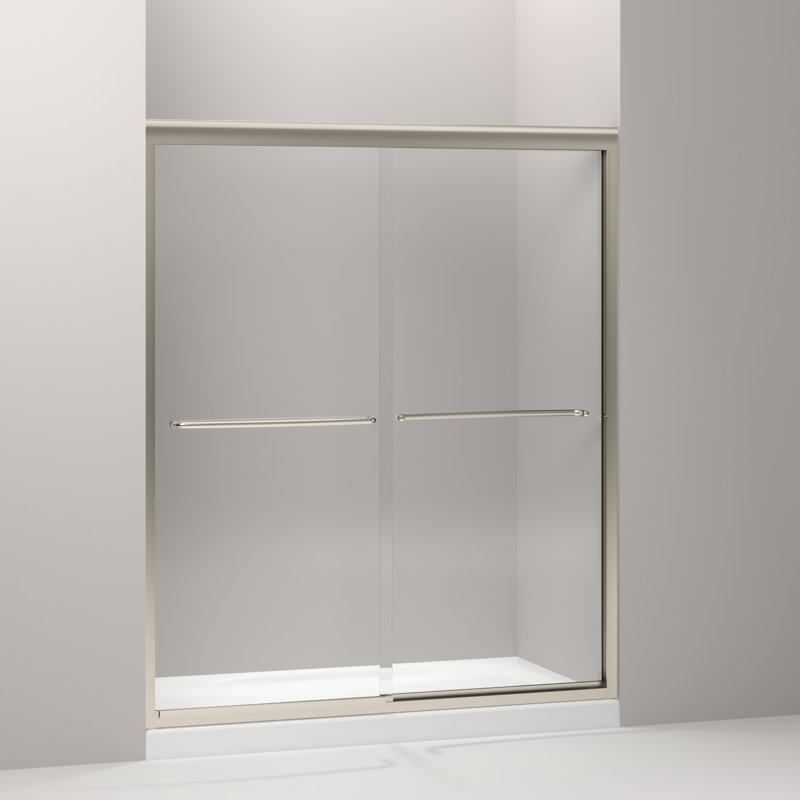 Fluence 59.63" x 70.31" Bypass Shower Door with CleanCoat Technology, Anodized Brushed Bronze