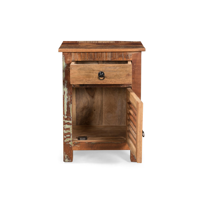 Table d'appoint exquise fabriquée à la main avec tiroir et armoire, un ajout étonnant à votre décor