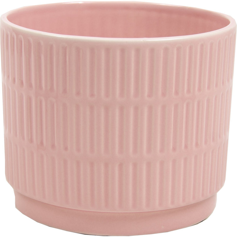 Jardinière rose avec lignes