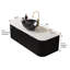 Meuble-lavabo de 48 po avec lavabo, armoire flottante, lavabo en céramique noire, comptoir à motif de pierre, système de tiroir à fermeture en douceur, texture de bol mural de 48 po, pré-assemblé, grand espace de rangement