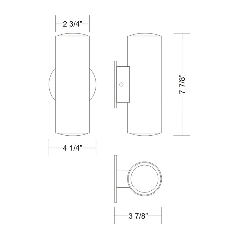 Kronn 2-Light Dimmable Flush Mounted Sconce, White