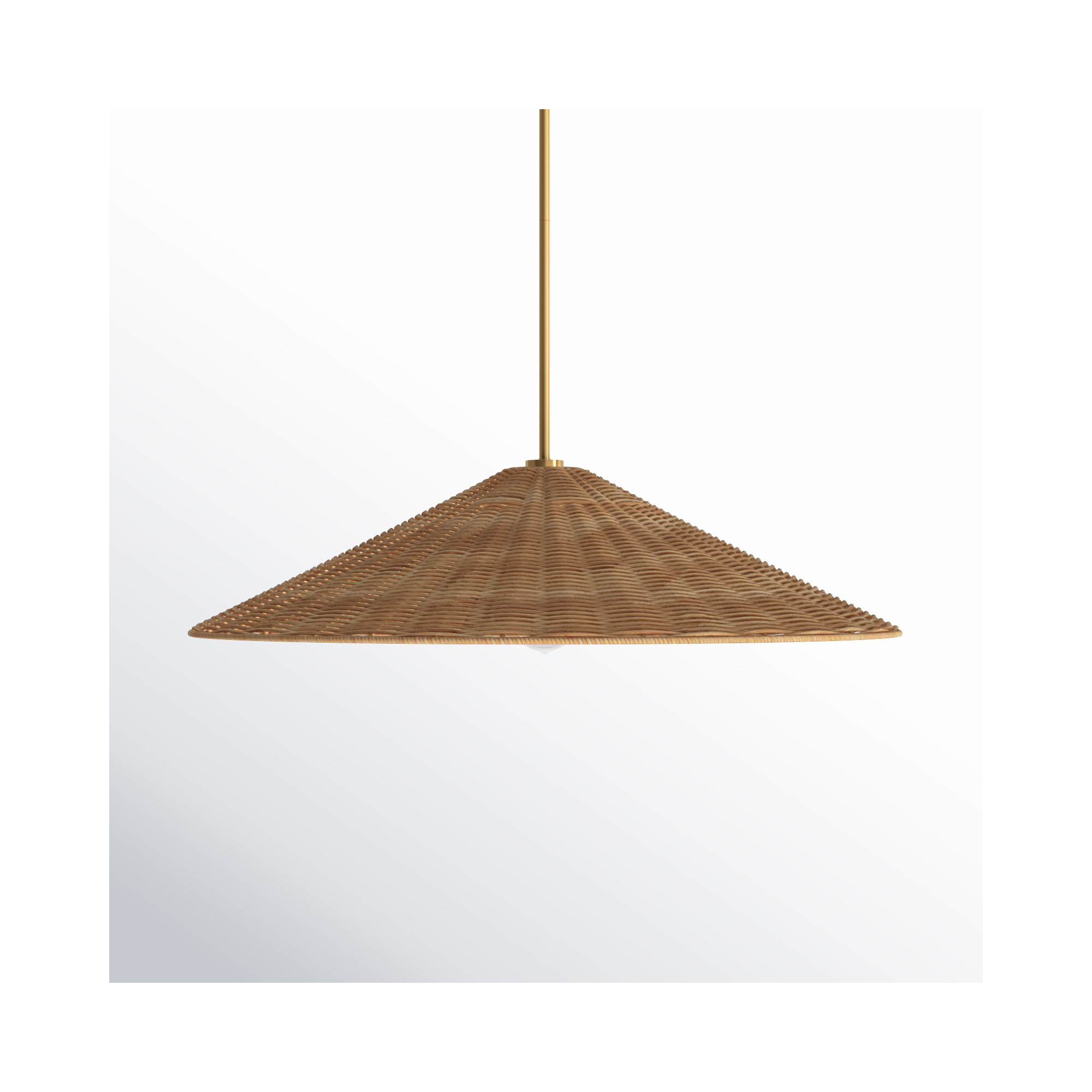 Lilliana Single Light Natural Rattan Pendant, 8" H x 35" W x 35" D, Natural Brass