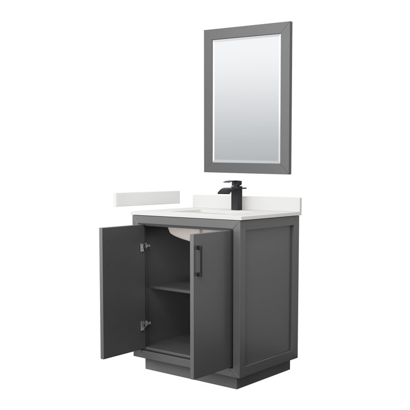 30'' W Single Vanity, WDX13309, Dark Gray, Matte Black