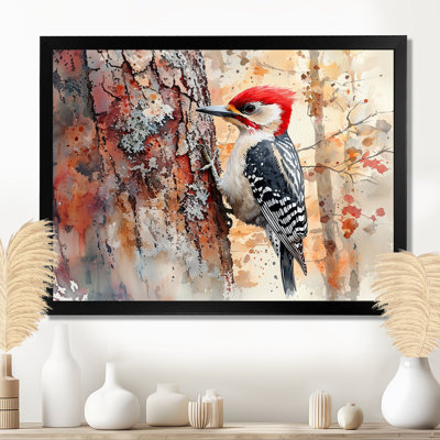 Pic dans la forêt - oiseau, art mural