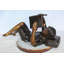 Statue de lecture de garçon en bronze Nifao - Grande sculpture en cire perdue fabriquée à la main d'un jeune garçon allongé avec un livre - Figurine enfant détaillée pour étude, bibliothèque, jardin ou décoration d'intérieur 41 po x 22 po x H 18 po