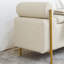 Banc de rangement rembourré blanc capitonné avec accoudoirs cylindriques roulés et pieds en fer doré, repose-pieds de rangement pour entrée, chambre à coucher, salon