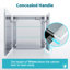 60x63cm LED Bathroom Mirror, Double Door, Acrylic Trim, Anti-Fog, Bluetooth, Shaver Socket, Polished