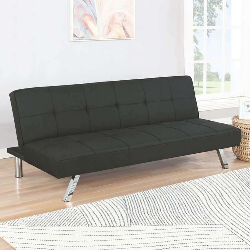 Upholstered Tufted Convertible Sofa Bed, Black