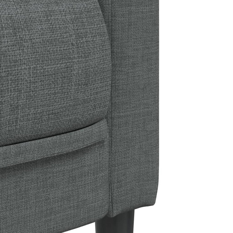 Sofa 3-Seater Fabric, Gray, 29.3" H x 76" W x 30.1" D