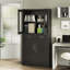 Armoire de rangement verrouillable en métal avec portes en verre - 71 pouces de hauteur, 2 tiroirs, 2 tablettes réglables, poignée encastrée, étanche, gestion des clés commerciale - noir