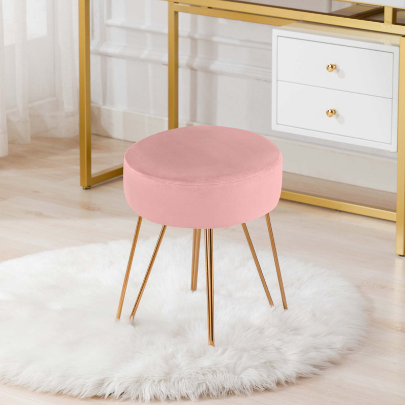 Raelynn Iron Accent Stool, Pink