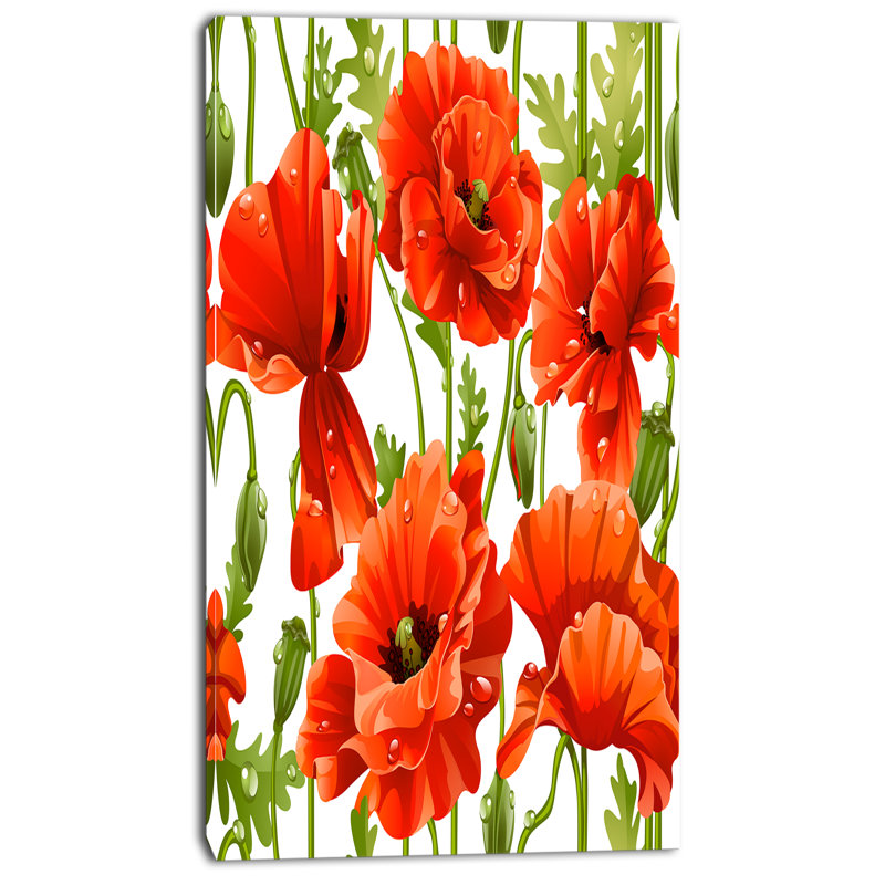 « transparent pattern of red pops », impression sur toile tendue, H 32 po x l 16 po x P 1 po