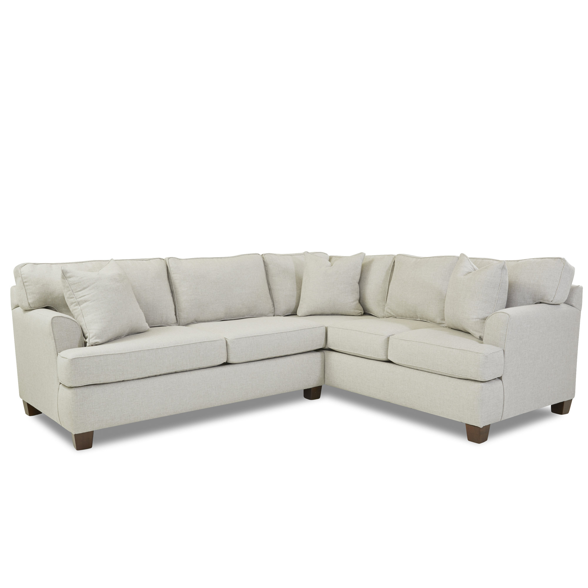 Conradina Upholstered L-Sectional, Right Hand Facing, Drusky Ivory Sustain® Basketweave