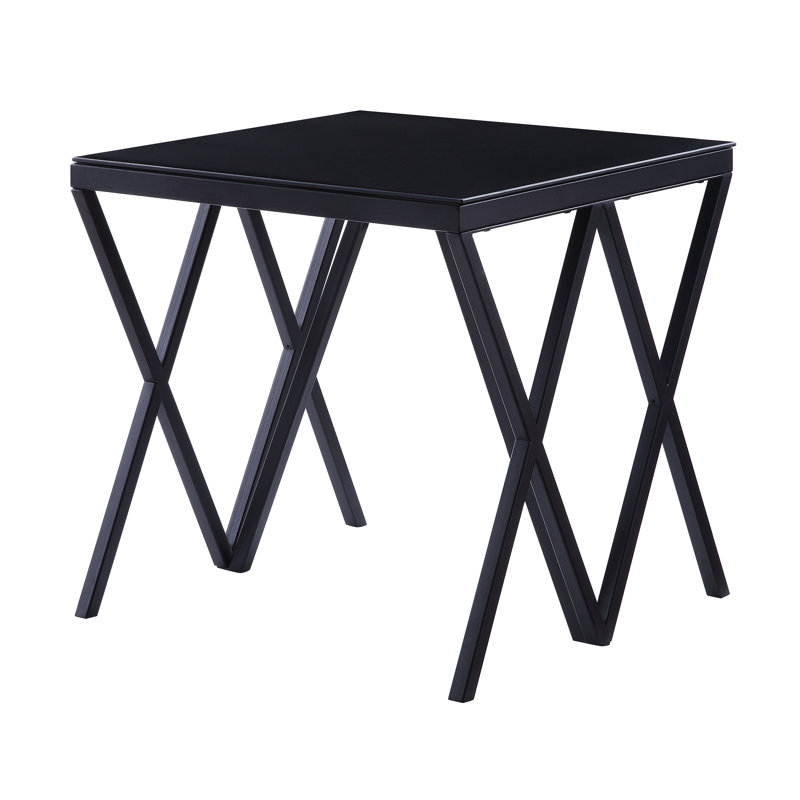 Gordon Glass End Table with Metal Frame