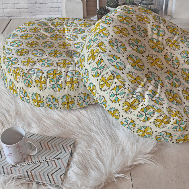 Coussin de plancher rond cartwheel Spence, H 23 po x l 23 po x P 6 po
