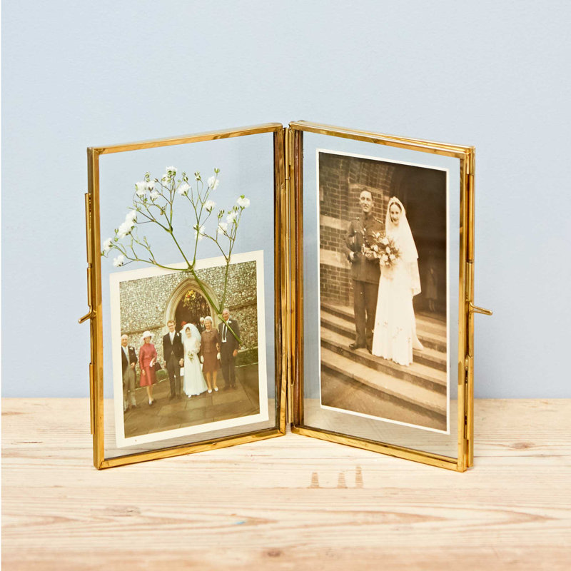 Metal Picture Frame, 16cm x 22.5cm, Gold