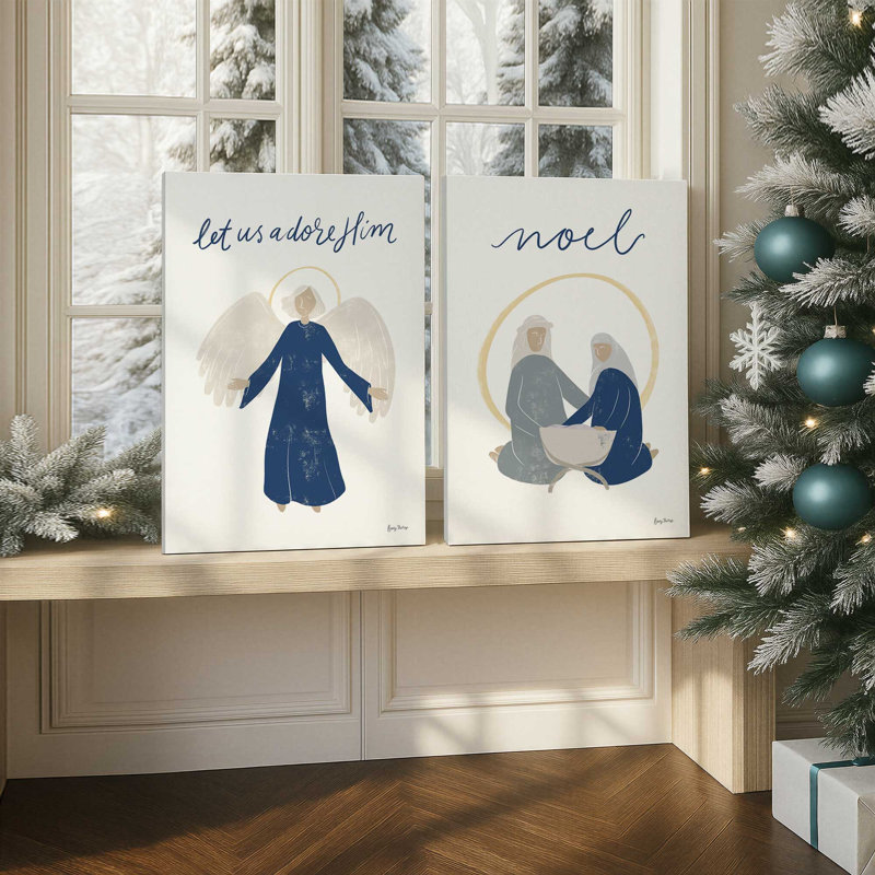 Bethlehem's Glow I, ensemble de 2 impressions sur toile, H 37 po x l 50 po, Impression encadrée sans passe-partout