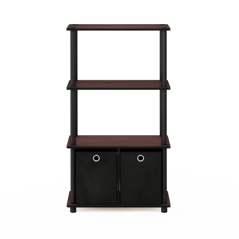 Joyner Etagere Bookcase, Dark Cherry / Black