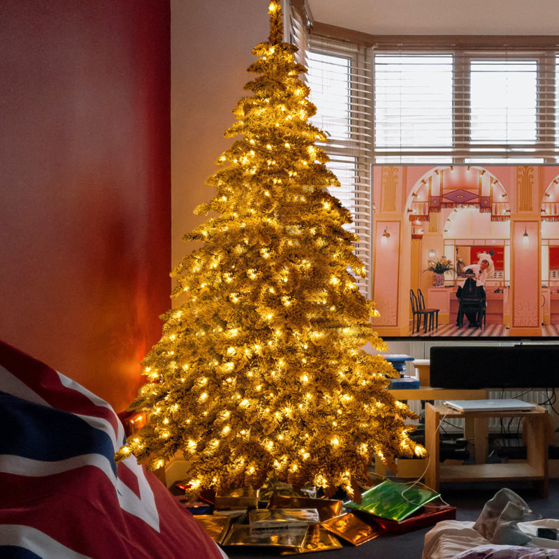 ? Décoration de Noël? Arbre de Noël artificiel 7,5 pi avec 400 lumières DEL et 1050 branches flexibles, décoration de Noël pour arbre de Noël, arbres décoratifs créatifs, arbre de Noël