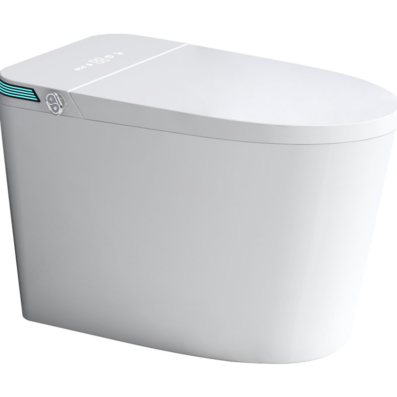 Porcelain Smart Toilet With 1.28 Flushing, Led Display - White Intelligent Pulsating Wash, Auto Flush